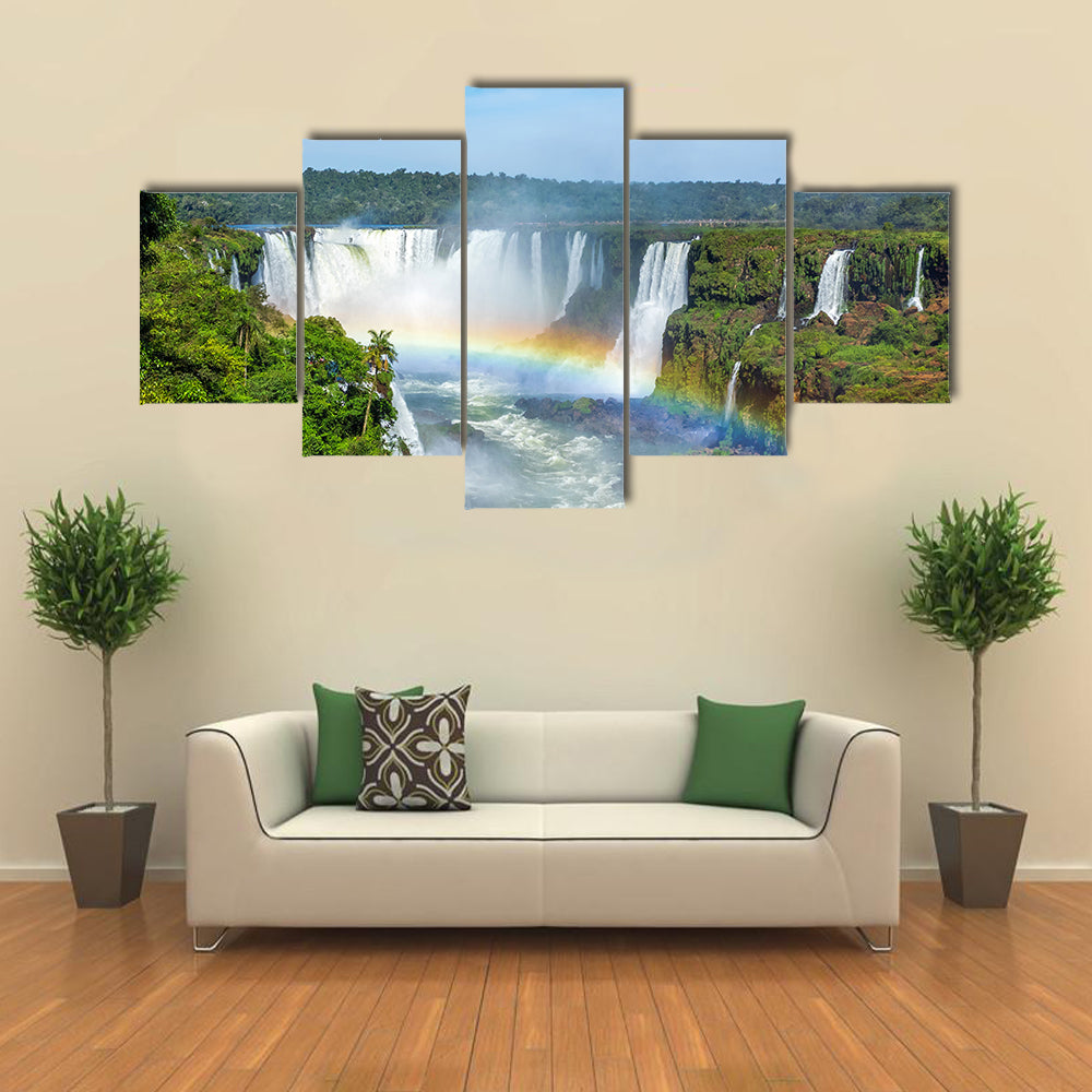 Iguazu Falls, on the border of Argentina, Brazil and Paraguay multi panel canvas wall art