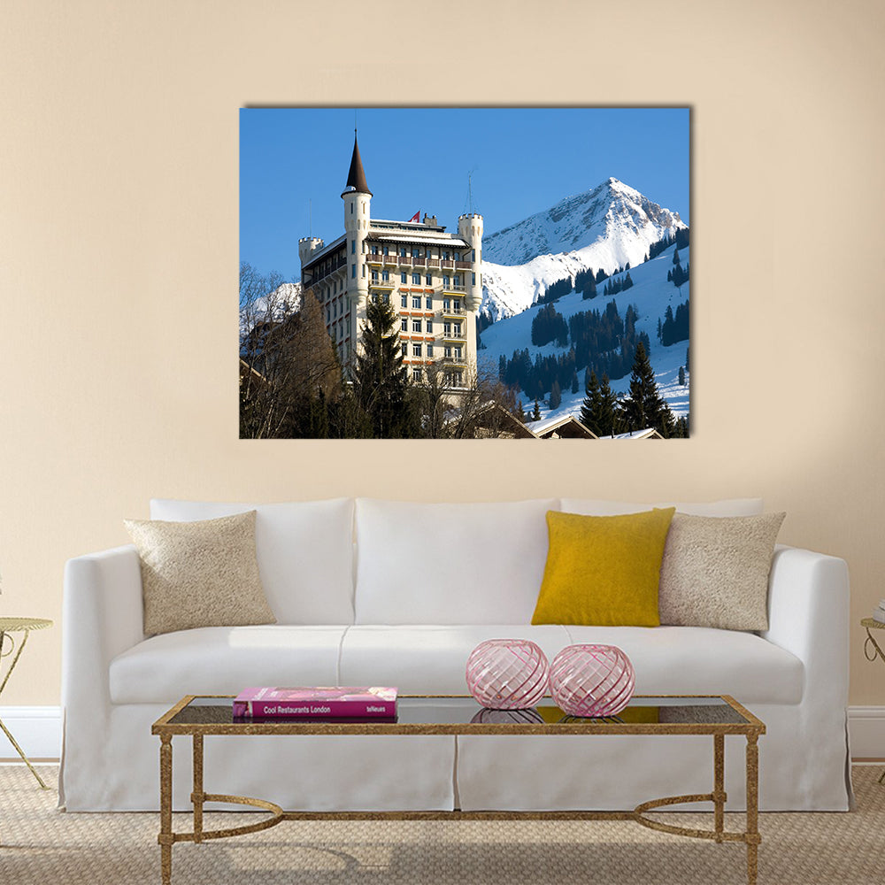 A luxury hotel in Gstaad, Switzerland multi panel canvas wall art
