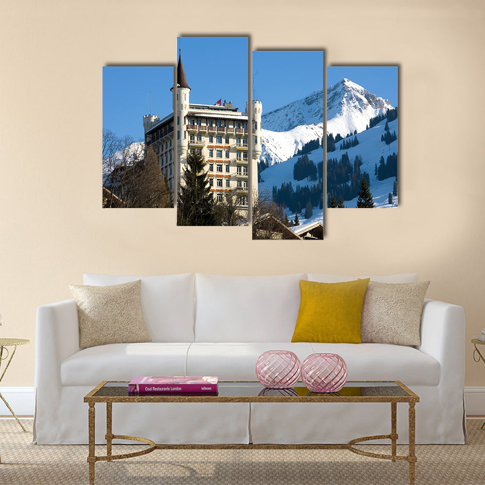A luxury hotel in Gstaad, Switzerland multi panel canvas wall art