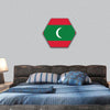 Flag of Maldives hexagonal canvas wall art