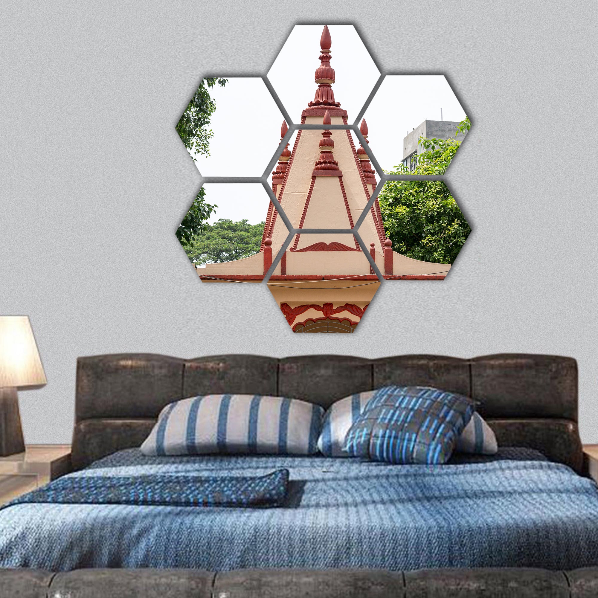 Janmashtami celebration in Dhakeshwari temple, Dhaka hexagonal canvas wall art