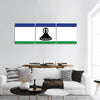 Lesotho Flag panoramic canvas wall art