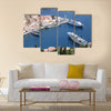 Aerial view on the vessels in the harbor of the Greek city Multi Panel Canvas Wall Art