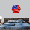 Samoa flag on soft and smooth silk texture hexagonal canvas wall art