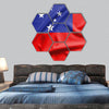 Samoa flag on soft and smooth silk texture hexagonal canvas wall art