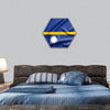 Nauru flag on soft and smooth silk texture hexagonal canvas wall art