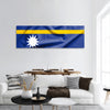 Nauru flag on silk panoramic canvas wall art