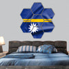 Nauru flag on soft and smooth silk texture hexagonal canvas wall art