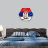 Serbia flag hexagonal canvas wall art