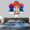 Serbia flag hexagonal canvas wall art