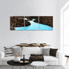 Blue lagoon waters in lava field landscape of Iceland in winter, Panoramic Canvas Wall Art