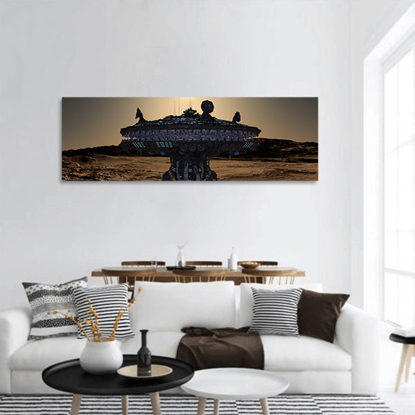 Space station panoramic canvas wall art