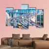 Heavy traffic close-up on bridge with graceful curve shape, canvas wall art