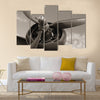 Old airplane propeller multi panel canvas wall art