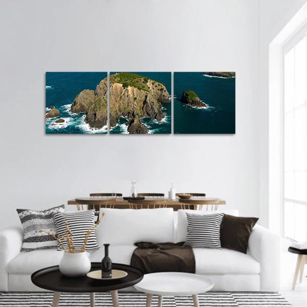 View of the Cavalli islands, Bay of Islands, New Zealand Panoramic Canvas Wall Art