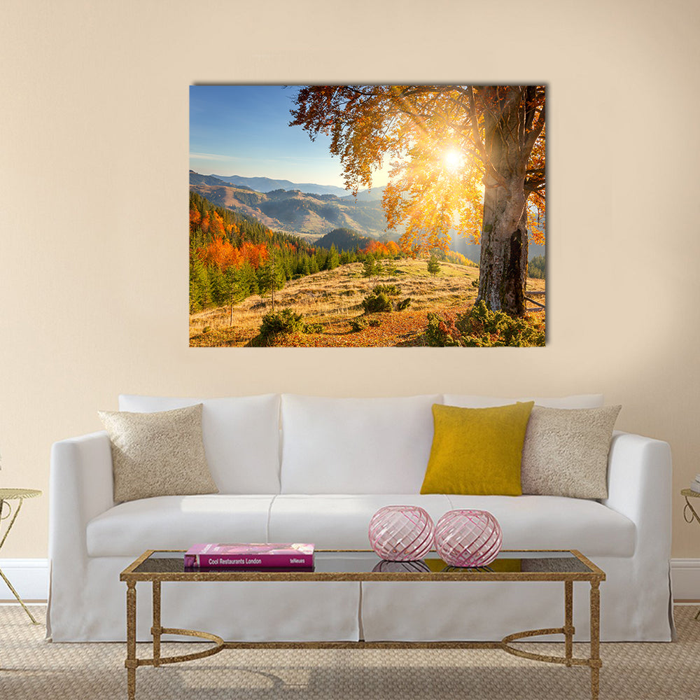 Early Morning Autumnal Landscape Multi panel canvas wall art