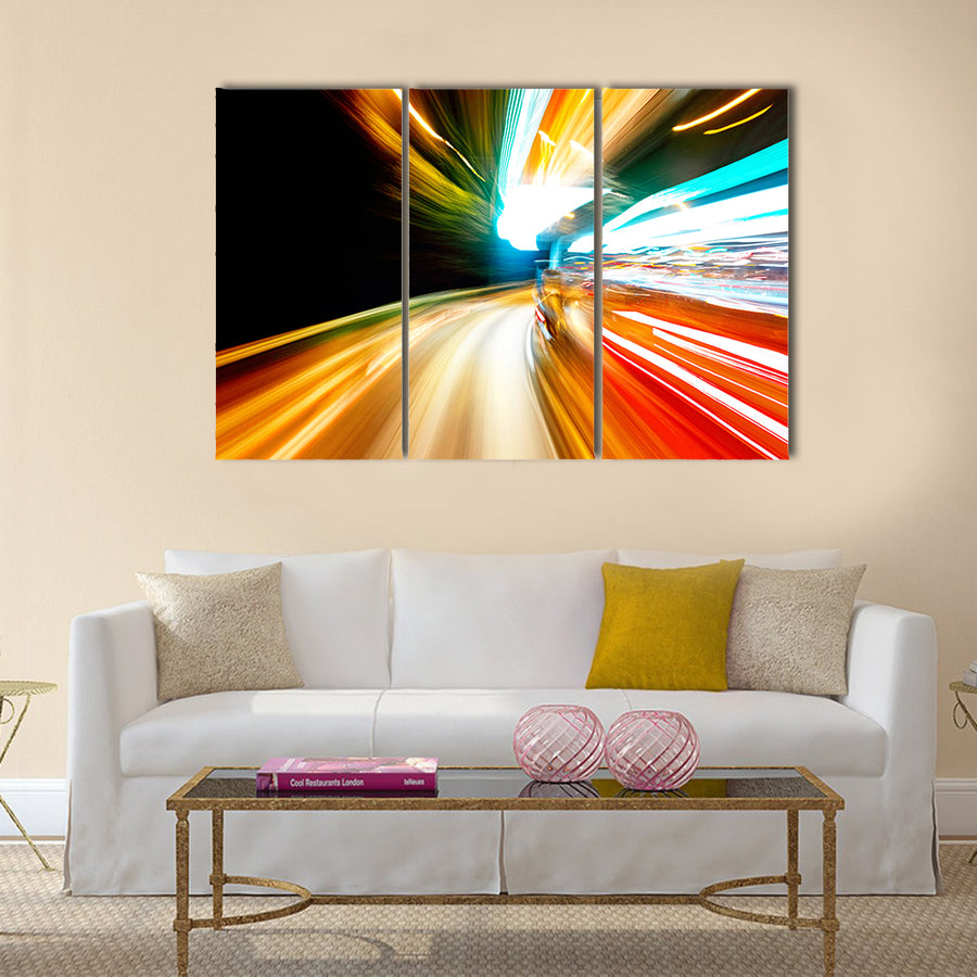 Amazing Night traffic Multi Panel Canvas Wall Art