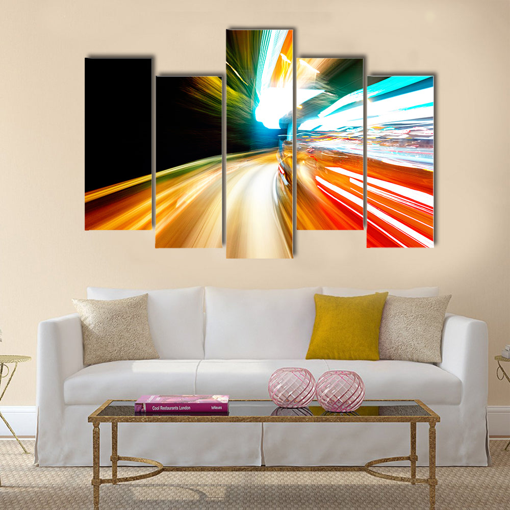 Amazing Night traffic Multi Panel Canvas Wall Art