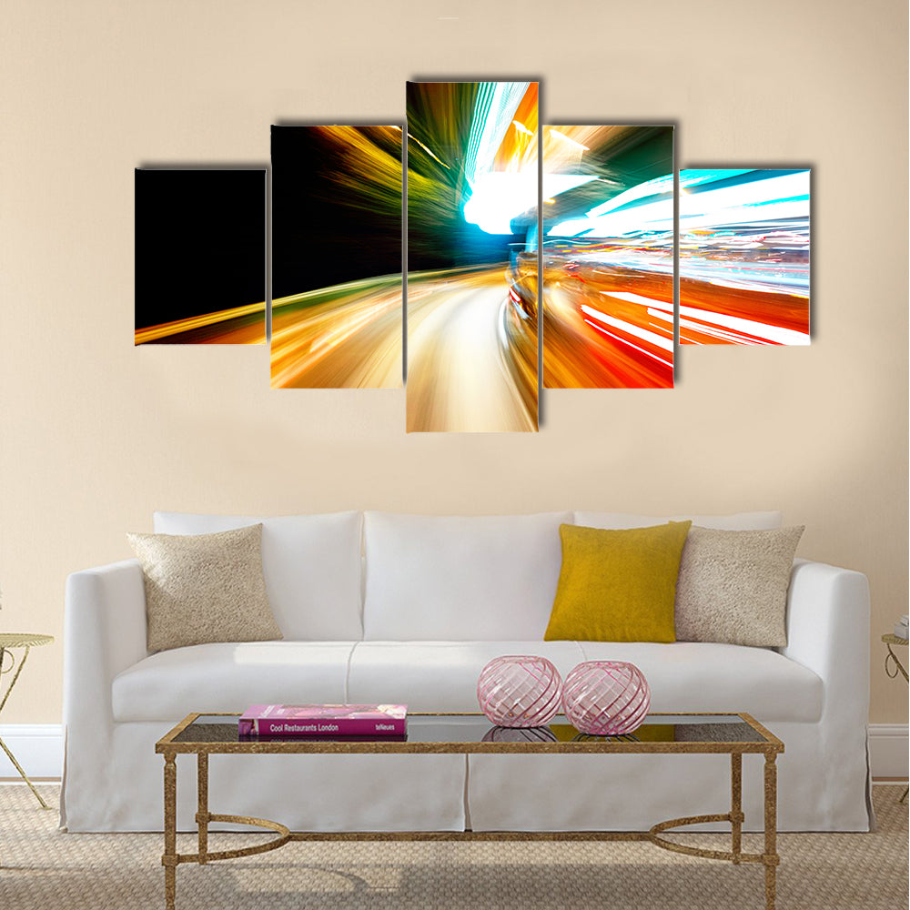 Amazing Night traffic Multi Panel Canvas Wall Art