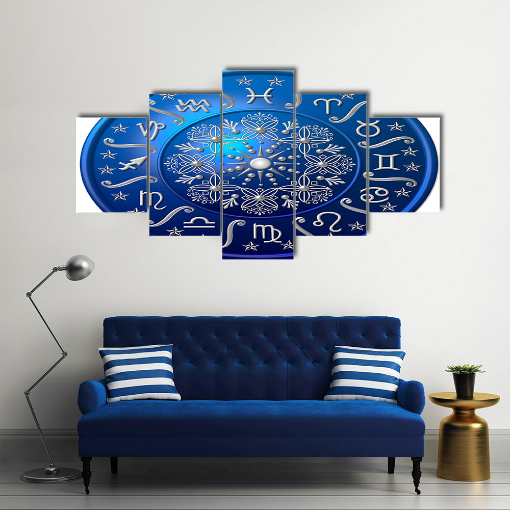 Blue Horoscope Multi Panel Canvas Wall Art
