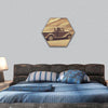 Retro Style Sepia Image Of Vintage Truck In Countryside hexagonal canvas wall art