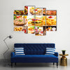 Collage of various fast food products Multi panel canvas wall art