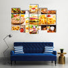 Collage of various fast food products Multi panel canvas wall art