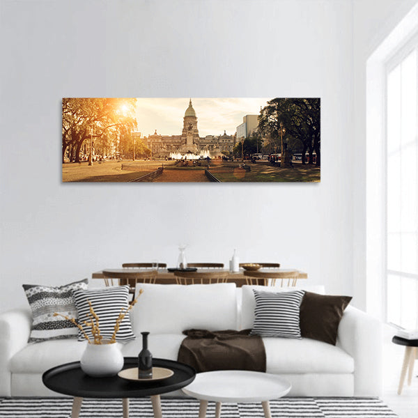 National Congress in Buenos Aires Panoramic Canvas Wall Art
