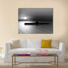 3D render of submarine on a background of a sunset on the sea Multi panel canvas wall art