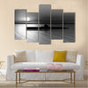 3D render of submarine on a background of a sunset on the sea Multi panel canvas wall art