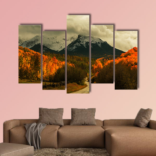 Autumn in Colorado Mountains multi panel canvas wall art