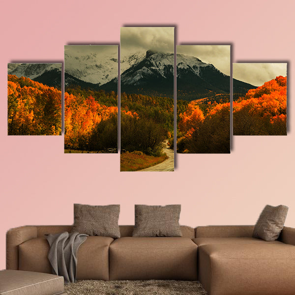 Autumn in Colorado Mountains multi panel canvas wall art