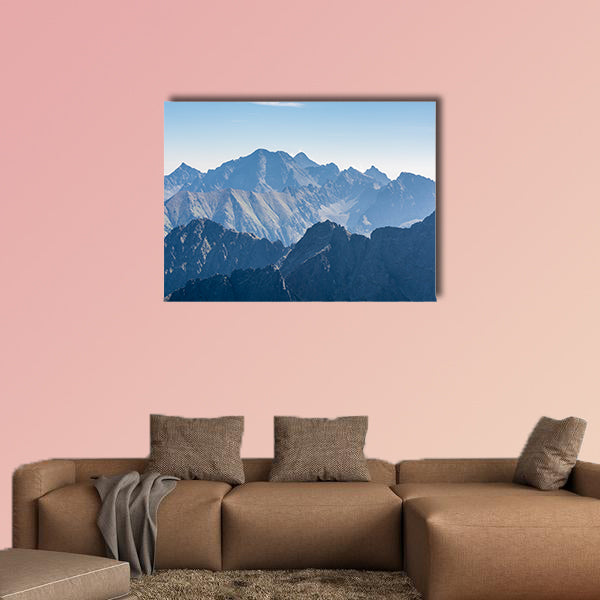Mountain peaks in the Tatra Mountains in the morning multi panel canvas wall art