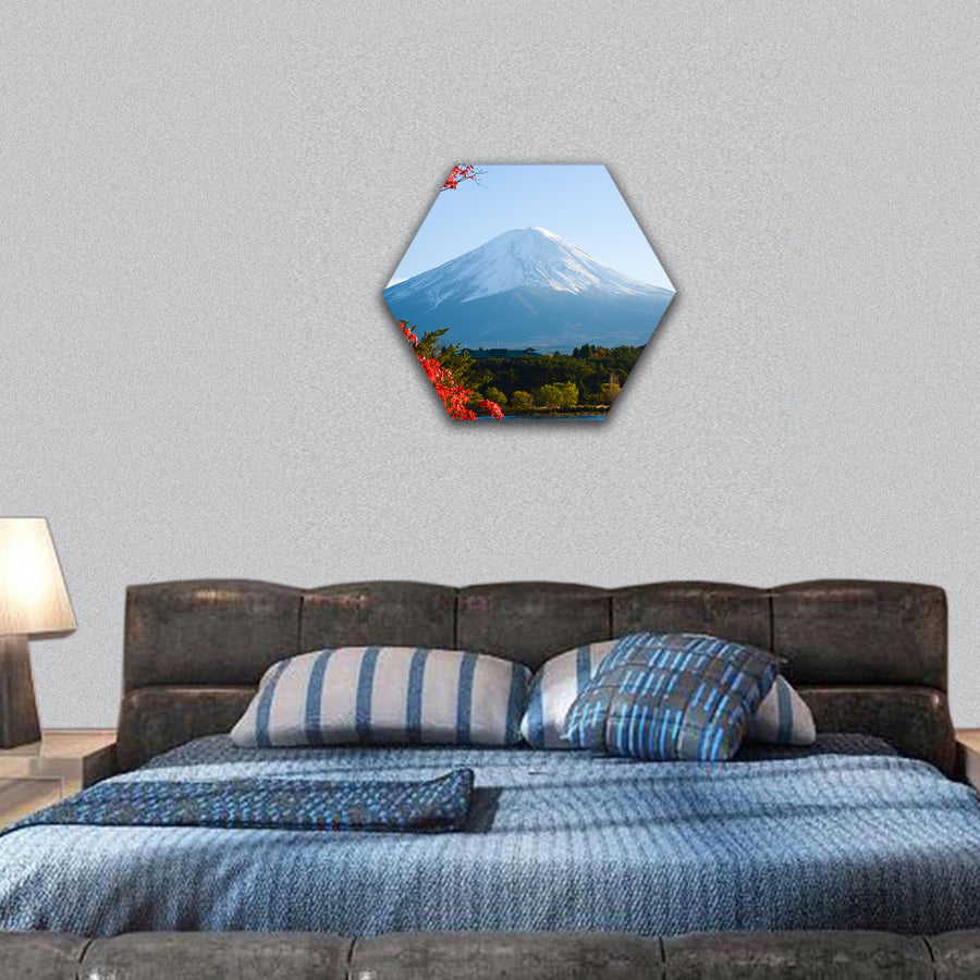 Mt.Fuji in autumn hexagonal canvas wall art