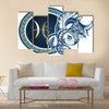 Illustration Of Zodiac Sign Pisces Multi Panel Canvas Wall Art