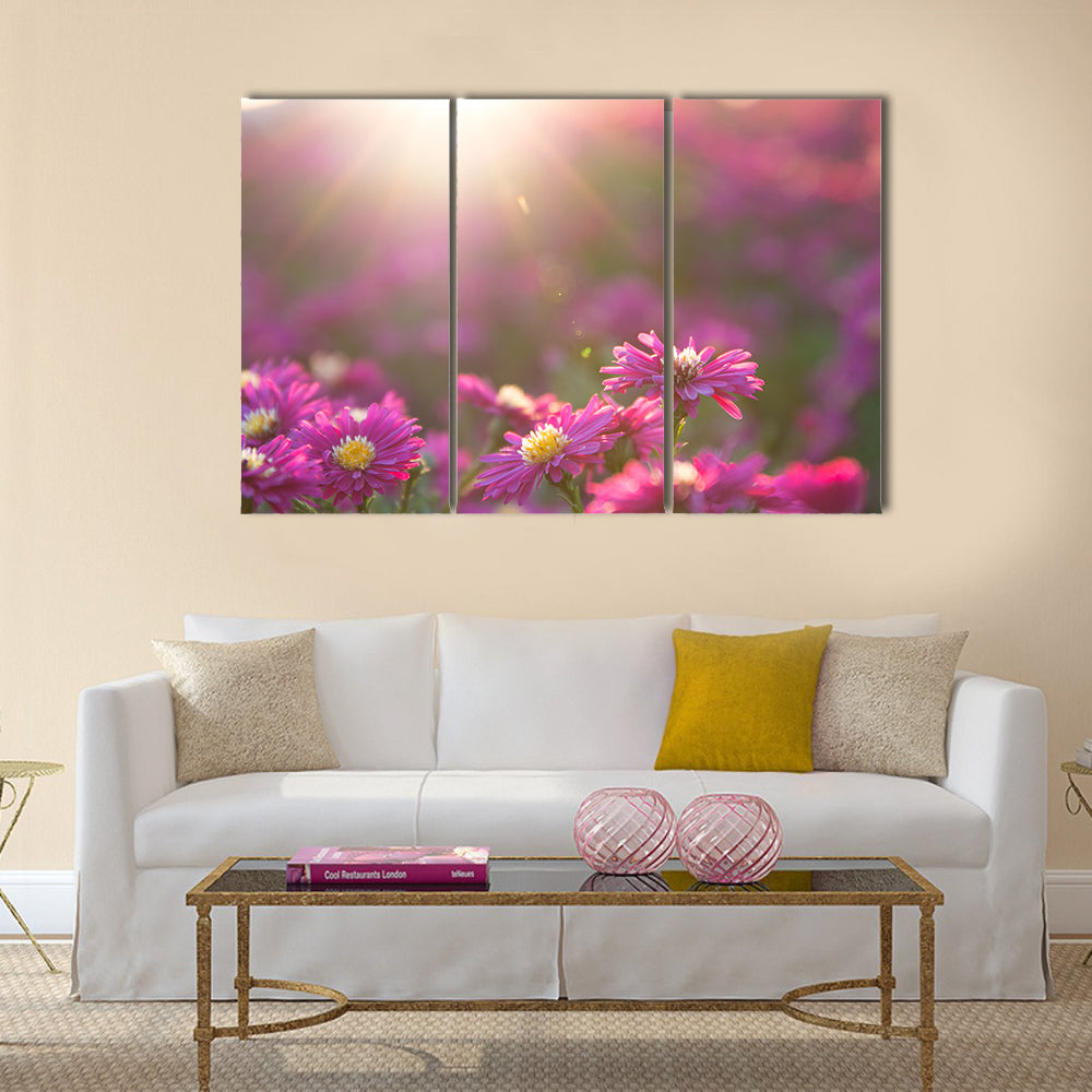 Pink Daisy Multi Panel Canvas Wall Art
