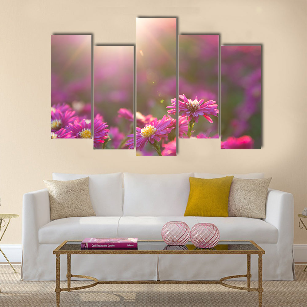 Pink Daisy Multi Panel Canvas Wall Art