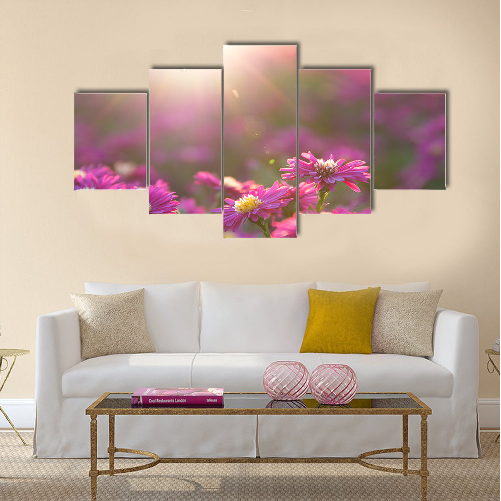 Pink Daisy Multi Panel Canvas Wall Art