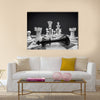 Chess white wins 3D render of chess pieces multi panel canvas wall art