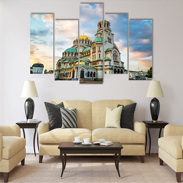 St. Alexander Nevsky Cathedral in the center of Sofia Multi panel canvas wall art