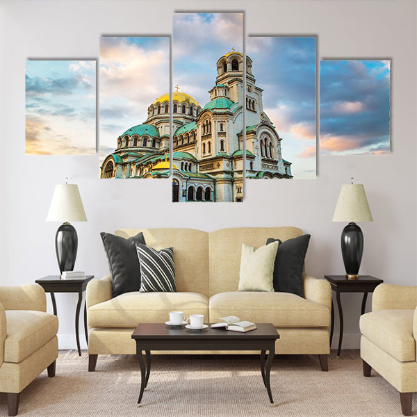 St. Alexander Nevsky Cathedral in the center of Sofia Multi panel canvas wall art