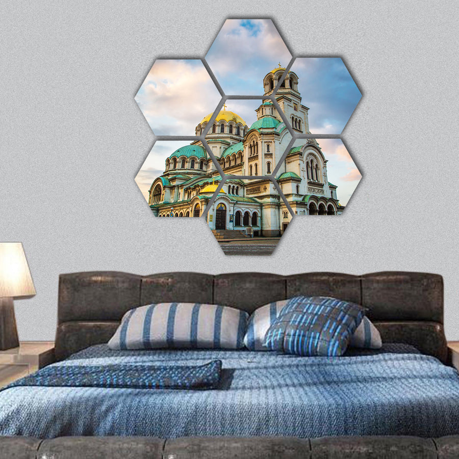 St. Alexander Nevsky Cathedral in Sofia, capital of Bulgaria hexagonal canvas wall art
