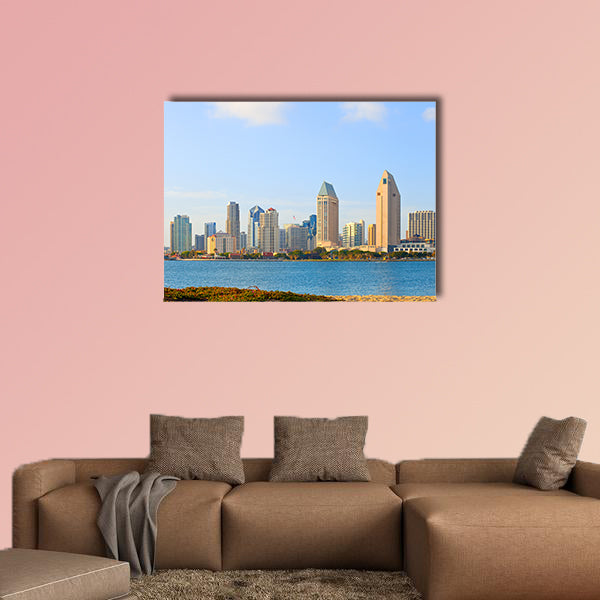 San Diego California, skyline of downtown multi panel canvas wall art