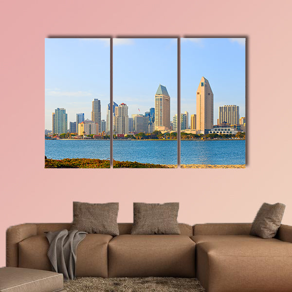 San Diego California, skyline of downtown multi panel canvas wall art