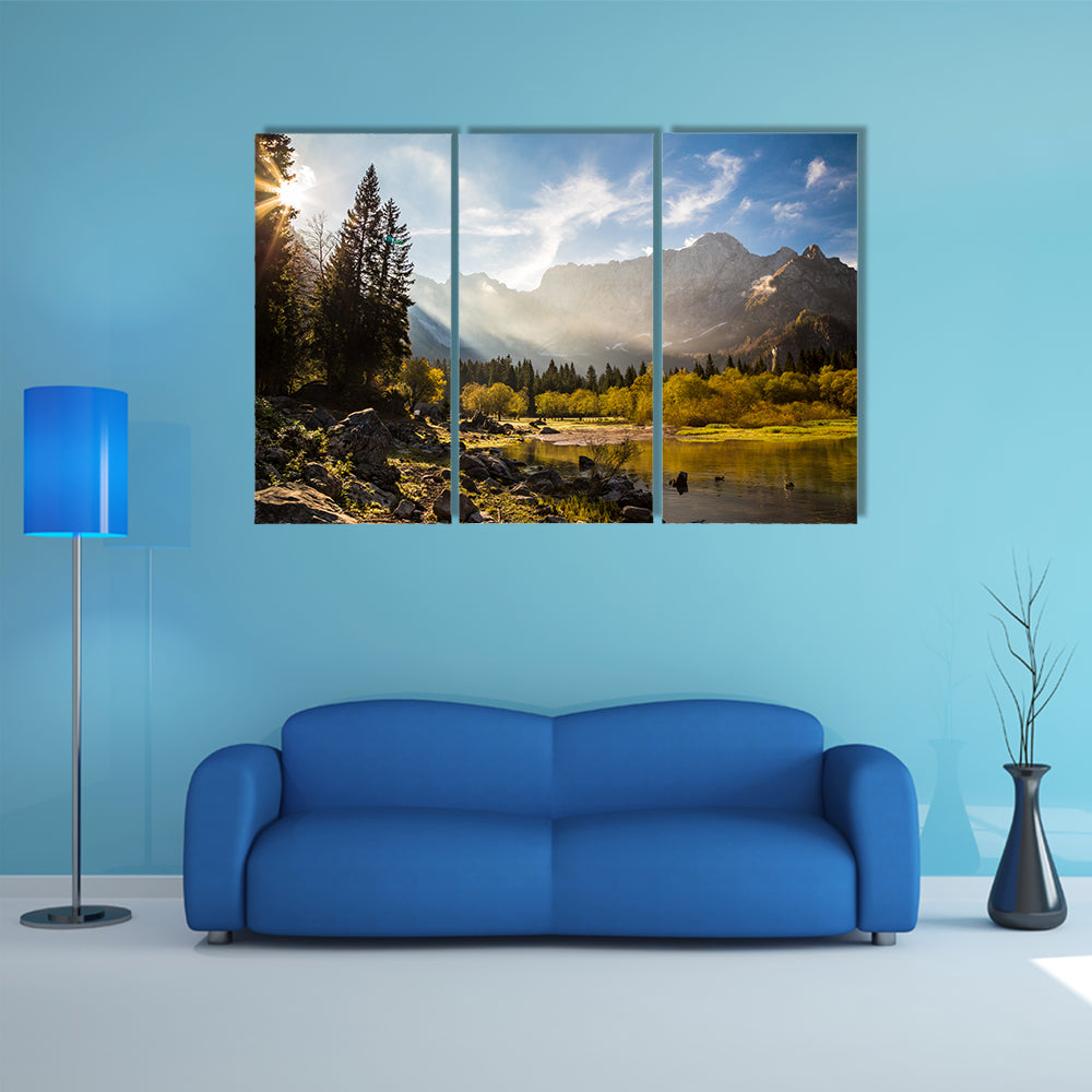 Fall is coming in the Italian Alps multi panel canvas wall art