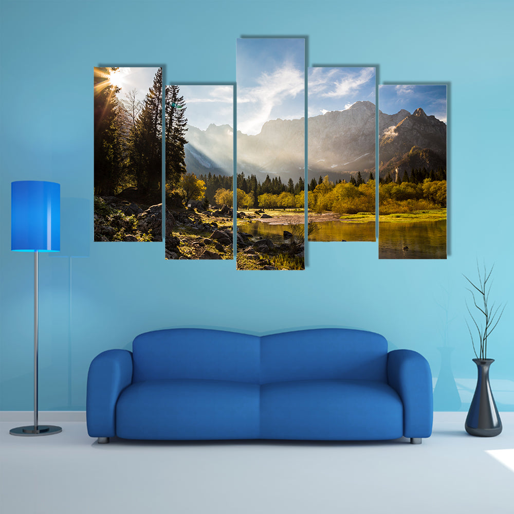 Fall is coming in the Italian Alps multi panel canvas wall art