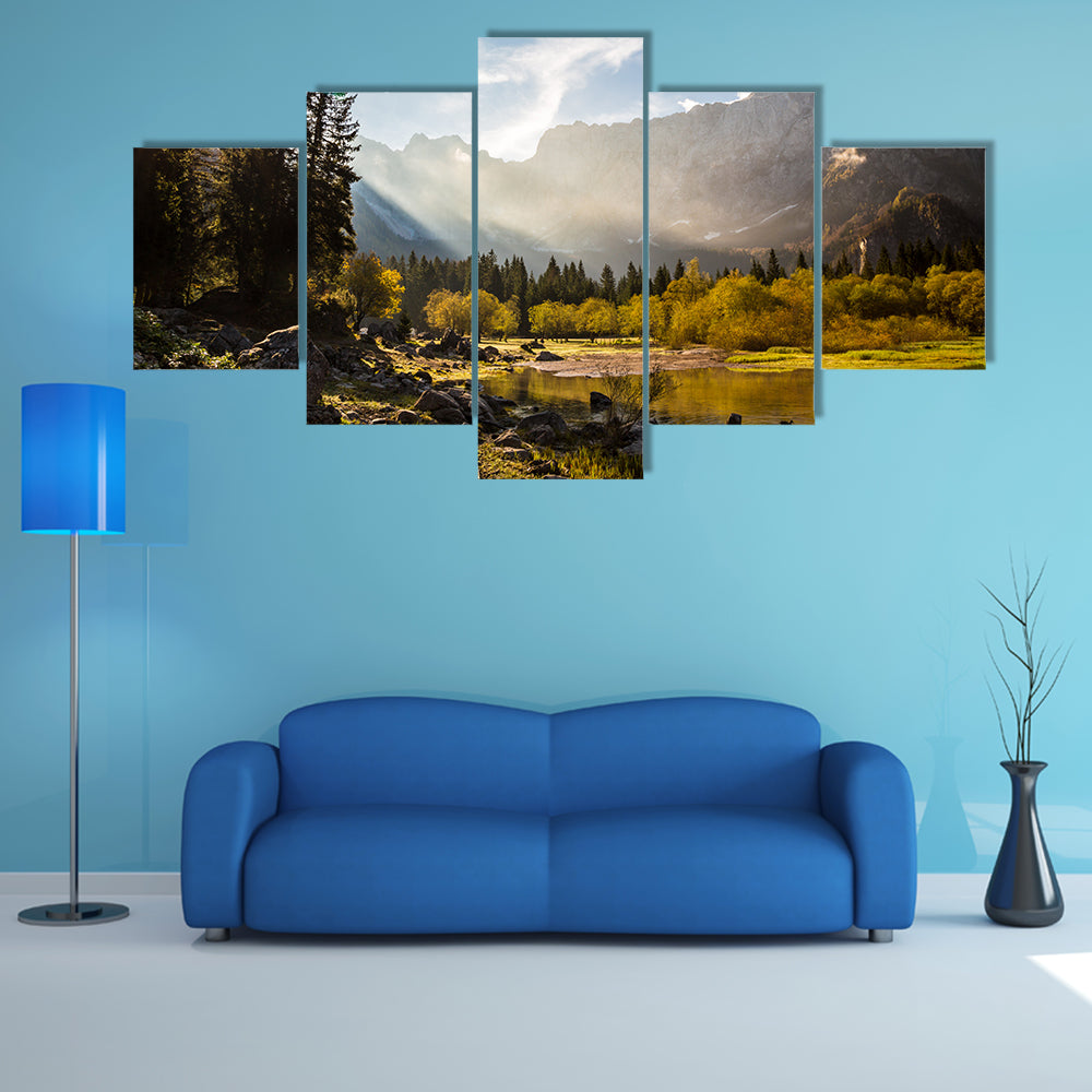 Fall is coming in the Italian Alps multi panel canvas wall art