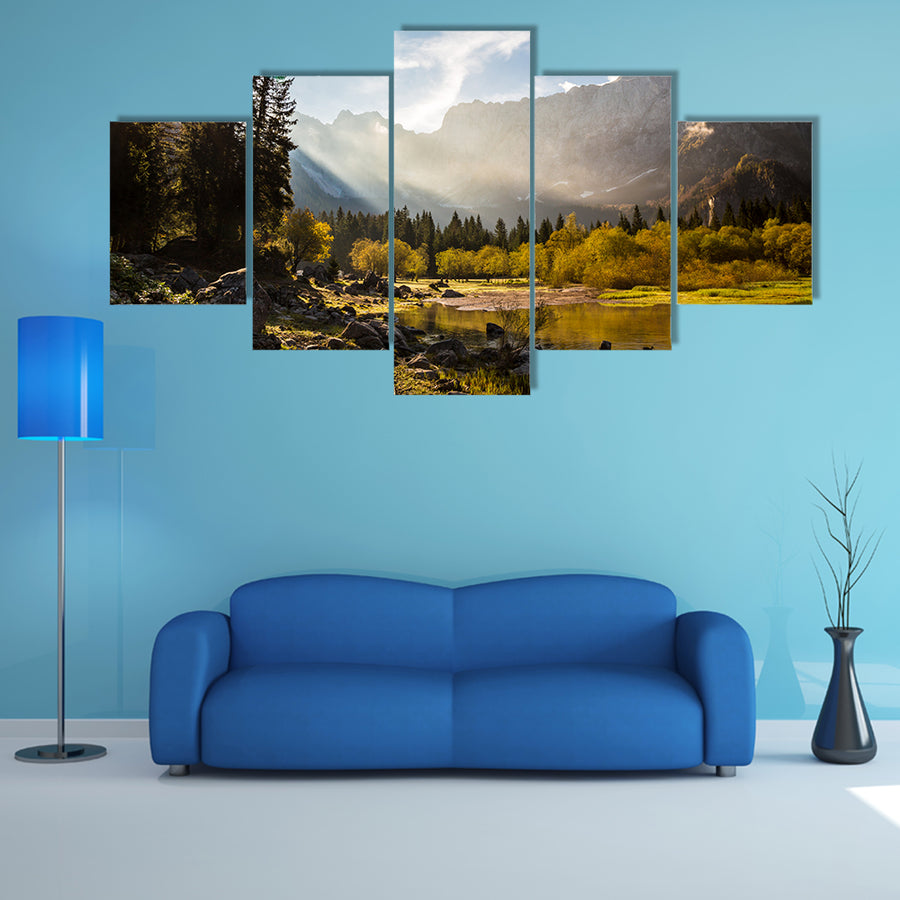 Fall is coming in the Italian Alps multi panel canvas wall art