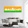 India Travel Landmarks. Vector and Illustration Panoramic Canvas Wall Art