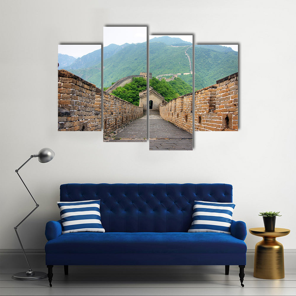 Great Wall of China on a clear day Multi panel canvas wall art